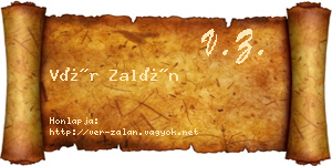 Vér Zalán névjegykártya